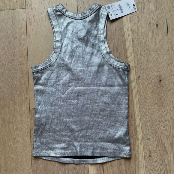 Lot of three NWT Zara Silver Tube Top Strapless Top Racerback Tank Size Small - Picture 12 of 12